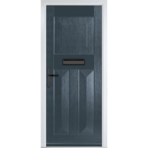 Eaton Solid Anthracite Grey None Glass 890 x 2090mm Right Hand