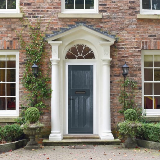 Eaton Solid Anthracite Grey None Glass 890 x 2090mm Right Hand