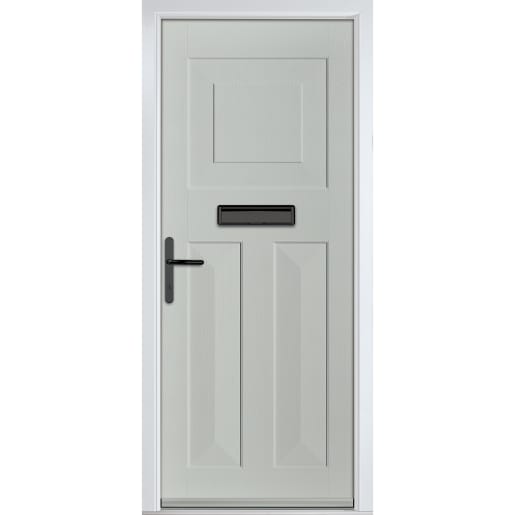 Eaton Solid Agate Grey None Glass 890 x 2090mm Right Hand