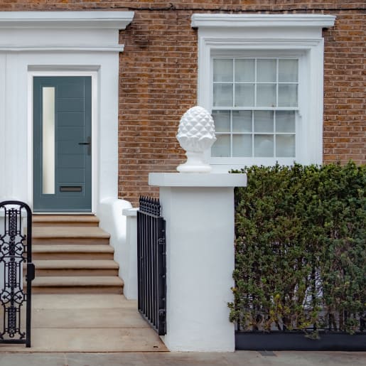 Monza Left Slate Grey Stipolytte Glass 890 x 2090mm Left Hand