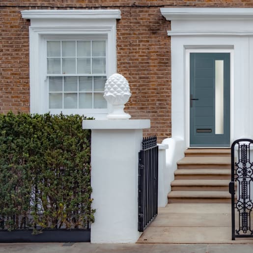 Monza Right Slate Grey Stipolytte Glass 890 x 2090mm Right Hand