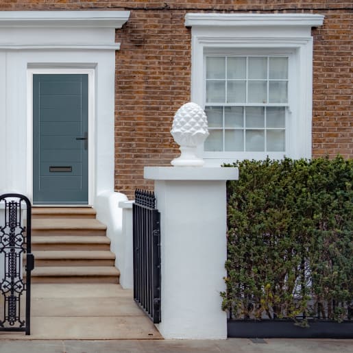 Monza Solid Slate Grey No Glass 890 x 2090mm Left Hand