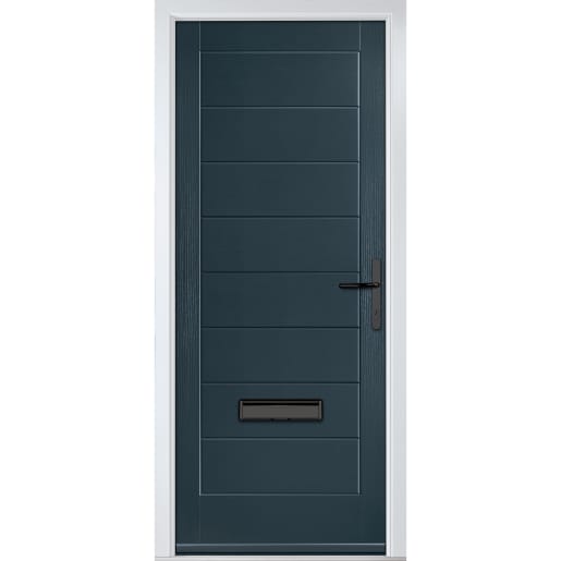 Monza Solid Anthracite Grey No Glass 890 x 2090mm Left Hand