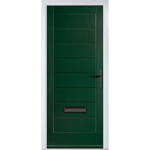 Monza Solid Green No Glass 890 x 2090mm Left Hand