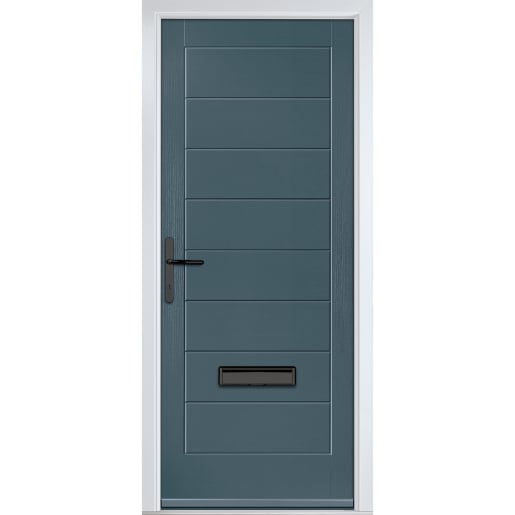 Monza Solid Slate Grey No Glass 890 x 2090mm Right Hand
