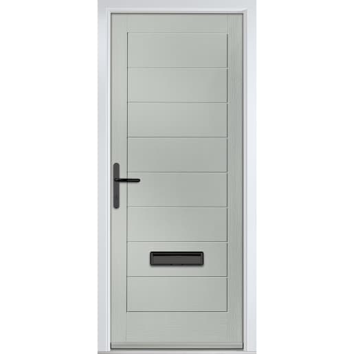 Monza Solid Agate Grey No Glass 890 x 2090mm Right Hand