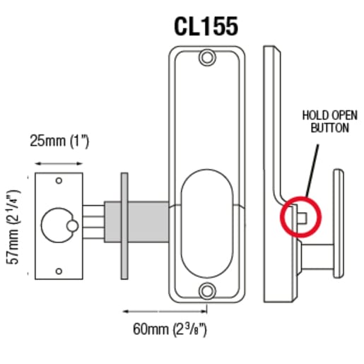 Codelocks Mortice Latch With Dual Function Backplate Silver Grey