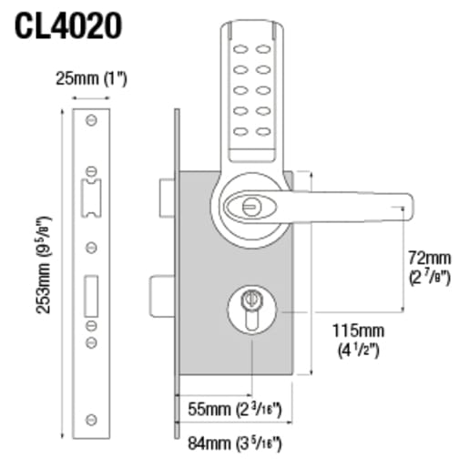 Codelocks Medium duty Electronic Lever Handle