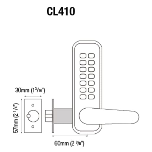 Codelocks Digital Tubular Mortice Latch Stainless Steel