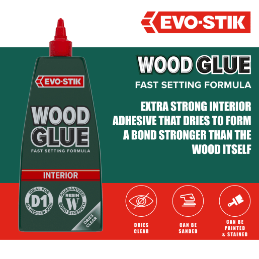 Evo-Stik Resin 'W' Extra Fast Wood Adhesive 500ml White