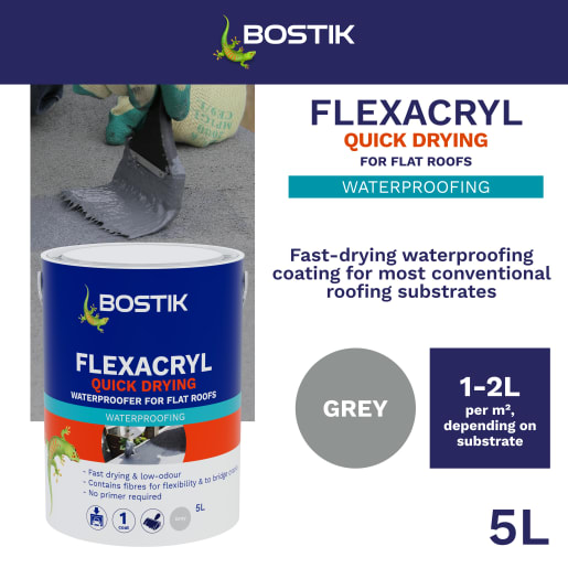 Bostik Flexacryl Solvent Free Water proofer 5 Litre Grey
