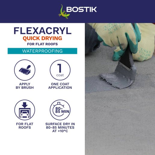Bostik Flexacryl Solvent Free Water proofer 5 Litre Grey