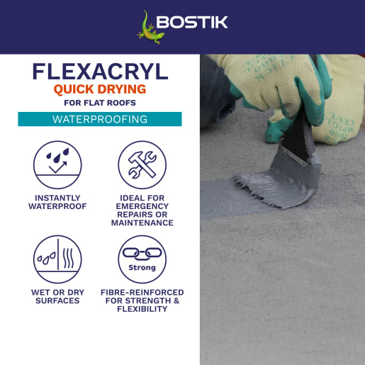 Bostik Flexacryl Solvent Free Water proofer 5 Litre Grey