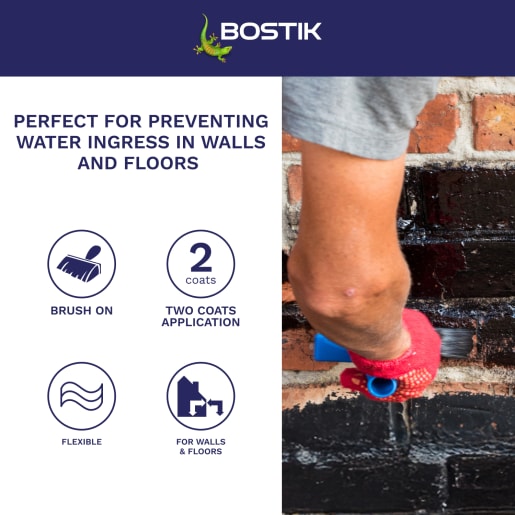 Bostik Cementone Flexible Damp Proofer and Waterproofer 5L Black