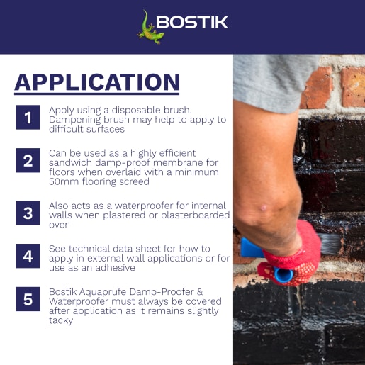 Bostik Cementone Flexible Damp Proofer and Waterproofer 5L Black