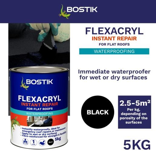 Bostik Flexacryl Instant Repair 5kg Black