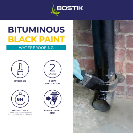Bostic Cementone Bitumen Waterproof Paint 5.0L Black