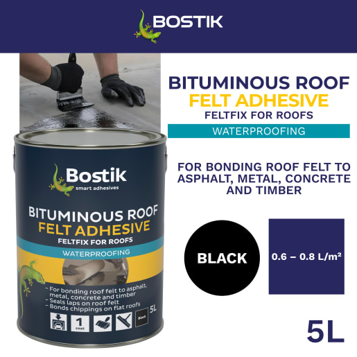 Bostik Bituminous Felt Adhesive for Roofs 5.0L Black