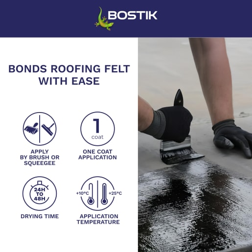 Bostik Bituminous Felt Adhesive for Roofs 5.0L Black