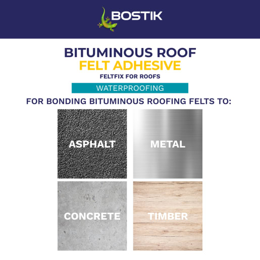 Bostik Bituminous Felt Adhesive for Roofs 5.0L Black