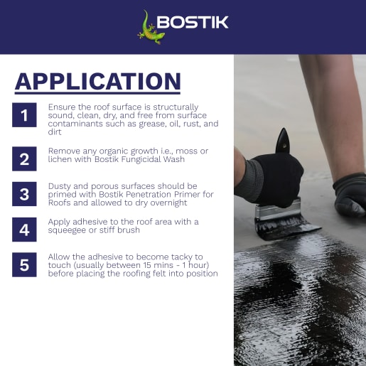 Bostik Bituminous Felt Adhesive for Roofs 5.0L Black