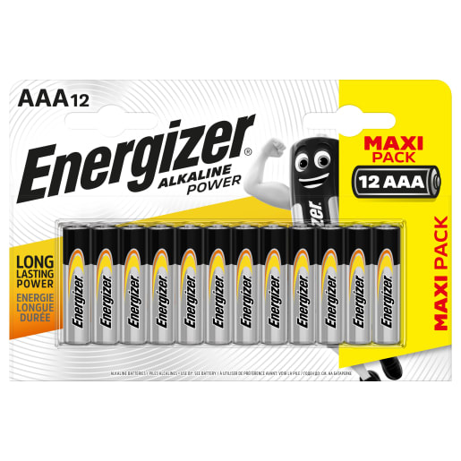 Energizer Alkaline Power AAA Battery Pack of 12