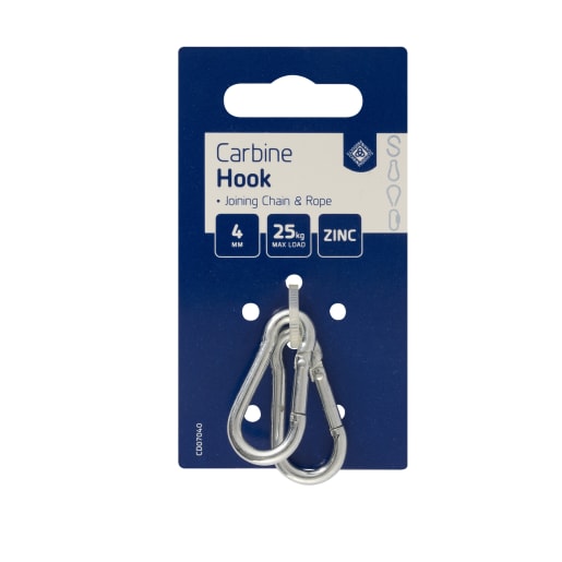 Carbine Hook Zinc Plated 4 x 40mm Pack of 2