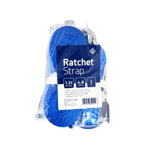 1.2t Ratchet Strap 4.8m Blue Pack of 2