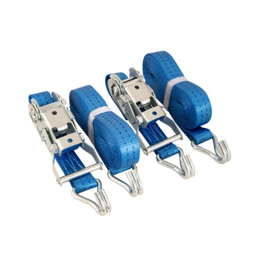 1.2t Ratchet Strap 4.8m Blue Pack of 2