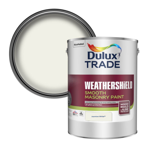Dulux Trade Weathershield Smooth Masonry Paint 5L Jasmine White
