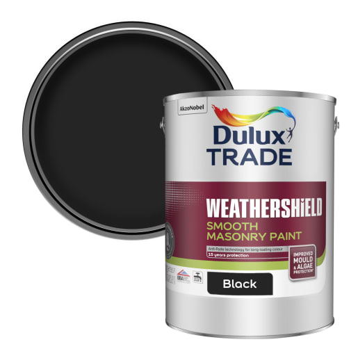 Dulux Trade Weathershield Smooth Masonry Paint 5L Black