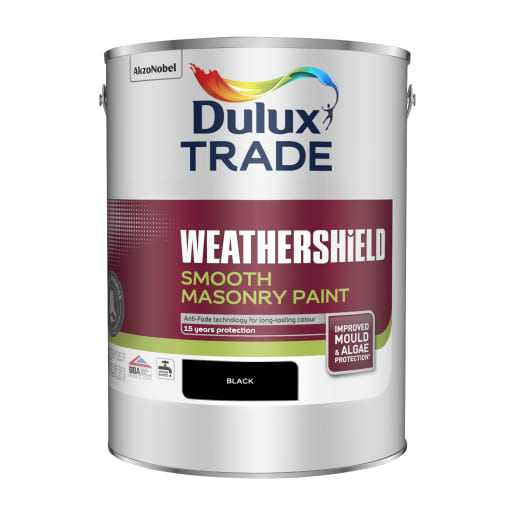 Dulux Trade Weathershield Smooth Masonry Paint 5L Black 