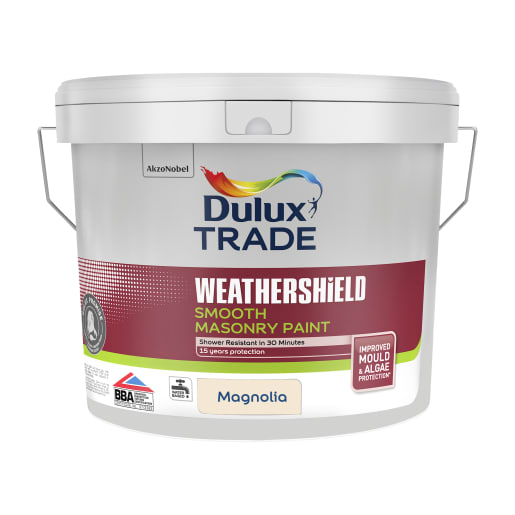 Dulux Trade Weathershield Smooth Masonry Paint 10L Magnolia