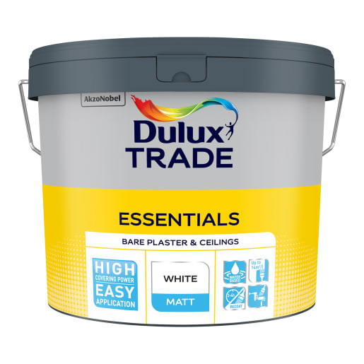 Dulux Trade Essentials Bare Plaster & Ceilings Matt 10L White