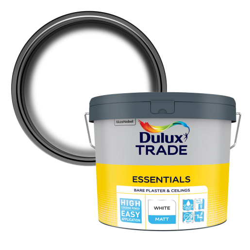 Dulux Trade Essentials Bare Plaster & Ceilings Matt 10L White