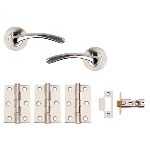 Arc Internal Door Pack Satin Nickel/Polished Chrome Dual Finish