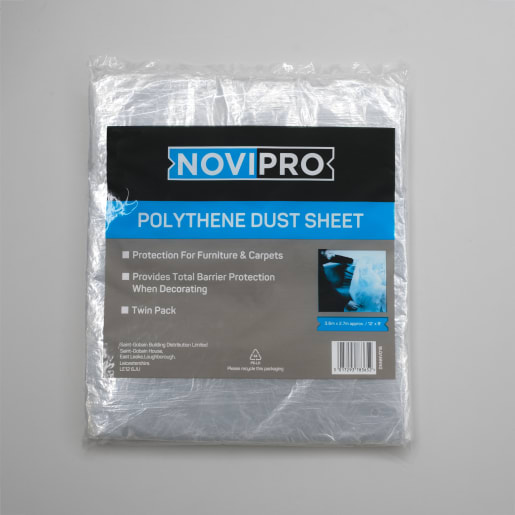 NOVIPro Polythene Dust Sheets 3.6 x 2.7m Pack of 2