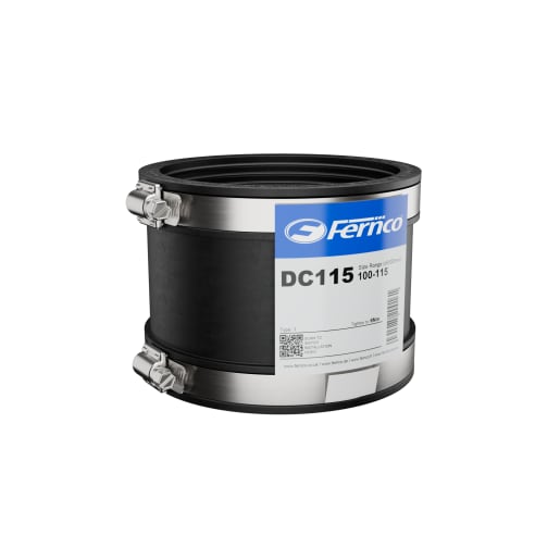 Fernco DC115 Drain Coupling 100mm Black