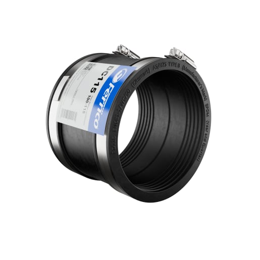 Fernco Drain Coupling 100-115mm Black