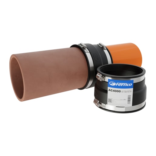 Fernco Adaptor Coupling 110-125/100-115mm Black