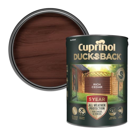 Cuprinol 5 Year Ducksback 5 Litres Rich Cedar