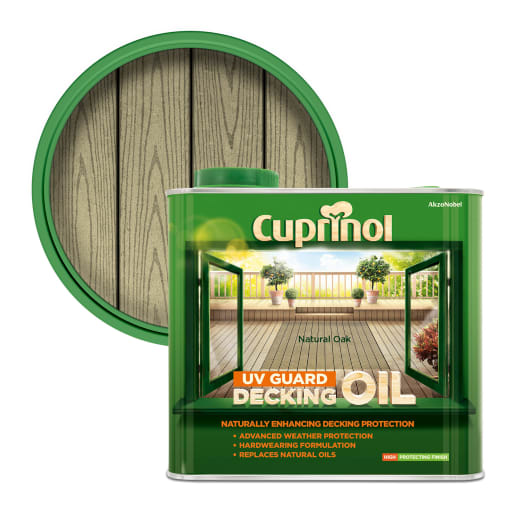 Cuprinol UV Guard Decking Oil 2.5L Natural Oak