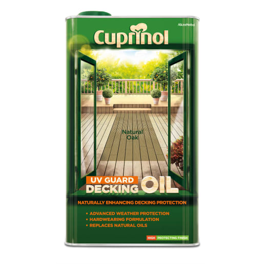 Cuprinol UV Guard Decking Oil 5L Natural Oak