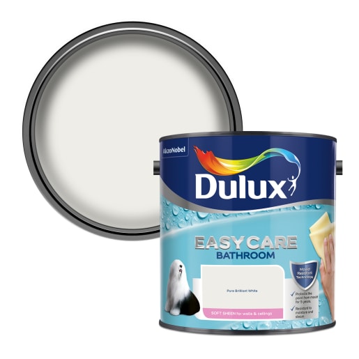 Dulux Easycare Bathroom Soft Sheen 2.5L Pure Brilliant White
