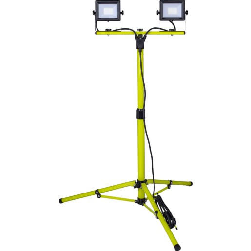Luceco Eco Worklight Tripod Twin 20W Heads