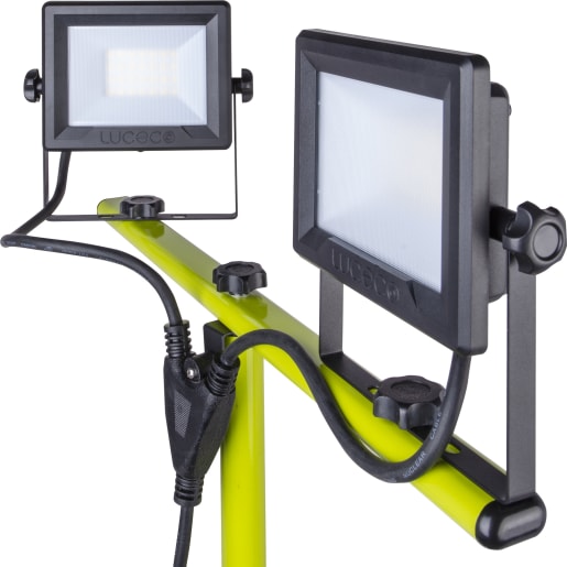 Luceco Eco Worklight Tripod Twin 20W Heads