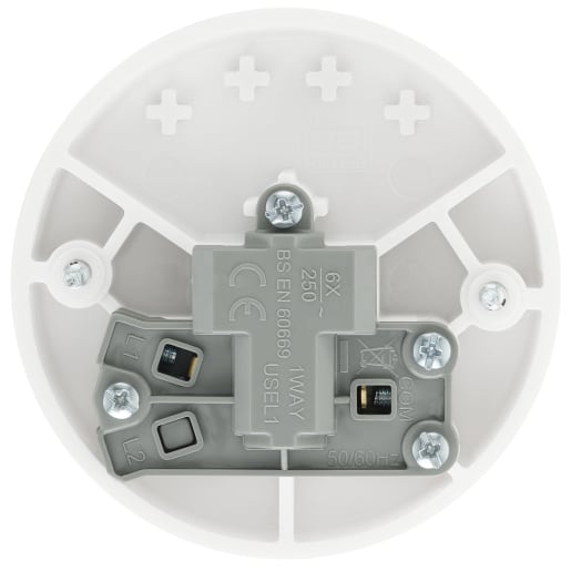 BG 800 Series 6A Pull Cord Ceiling Light Switch 2 Way White Moulded