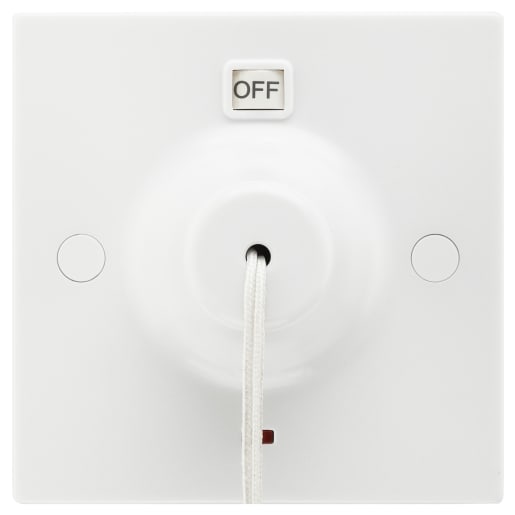 BG 800 Series 50A Pull Cord Ceiling Shower Switch Double Pole White