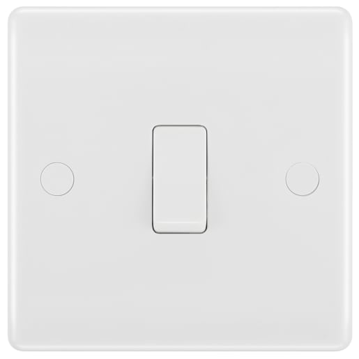 BG 800 Series 20A Single Wall Light Switch White Moulded Round Edge
