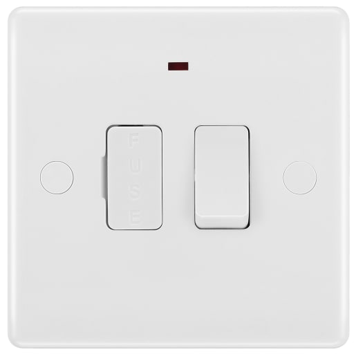 BG 800 Series Switched Fuse Connection Unit with LED Round Edge White